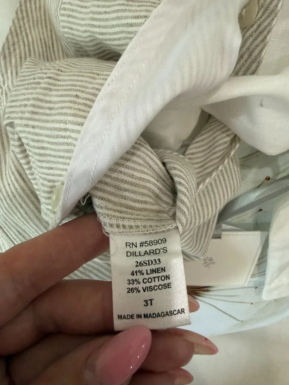 Megan Karp x Edgehill Collection Boys Linen Blend Overall Set 3T NWT Beige Strip